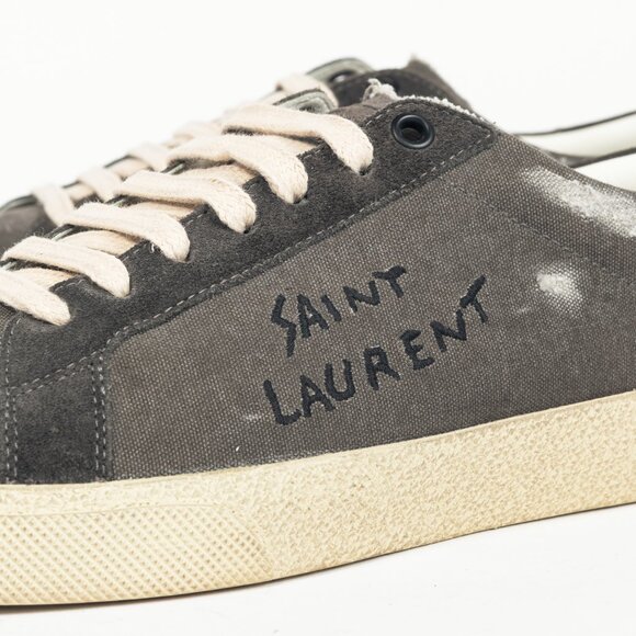 Saint Laurent Court Classic SL/06 "Black" Distressed Signature Low-Top Sneakers - Picture 8 of 12